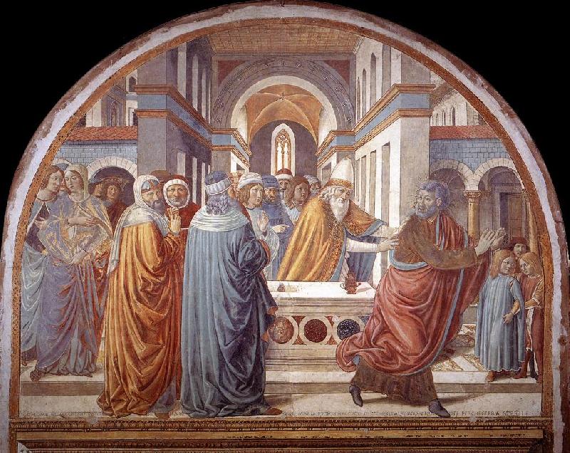 GOZZOLI, Benozzo Expulsion of Joachim from the Temple g Sweden oil painting art